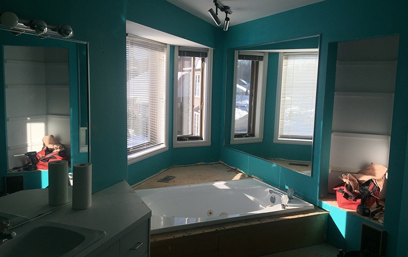 Avant la rénovation de salle de bain à Blainville.